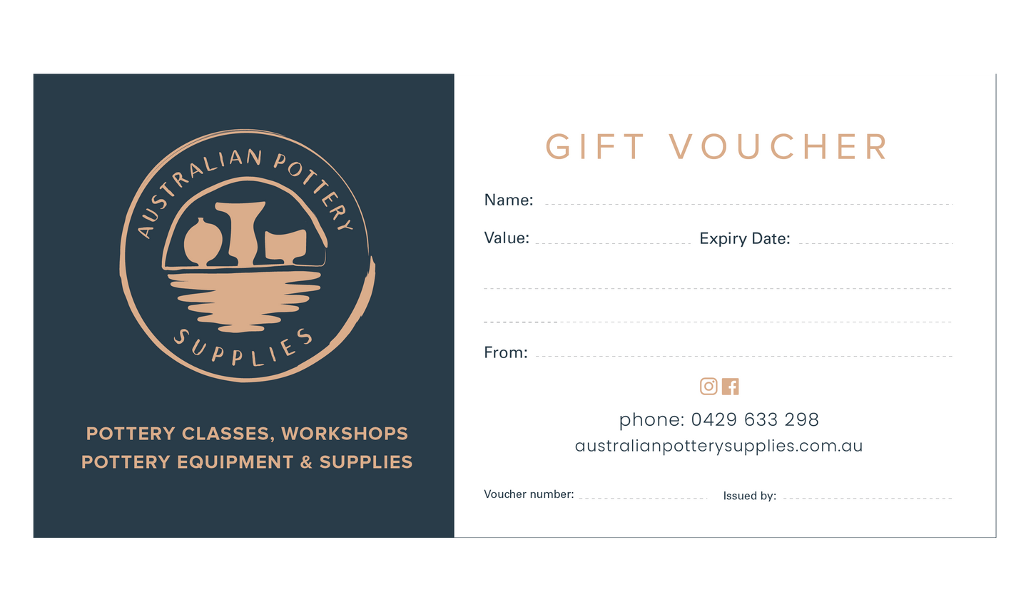 Australian Pottery Supplies Gift Card Voucher