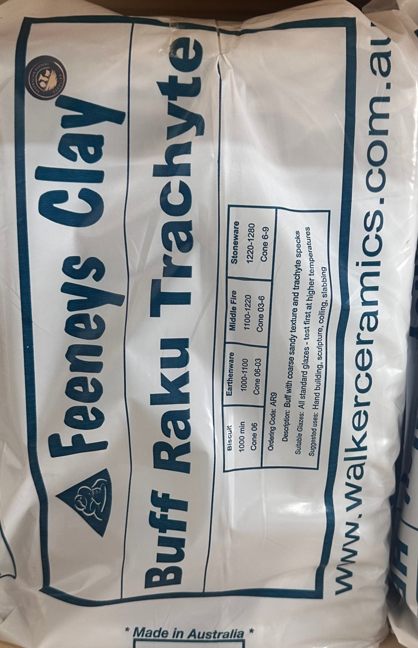 Feeneys Buff Raku Trachyte (BRT) Clay