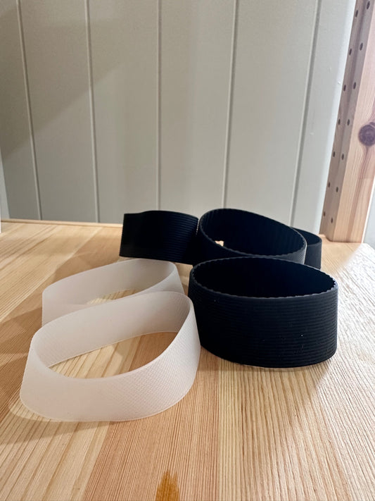 Heat Silicone bands/ sleeve for Keep Cups - Clear/white or Black