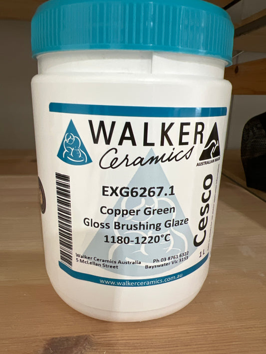 Walker Ceramics Copper Green Gloss Brush on Glaze EXG6267 1180-1220
