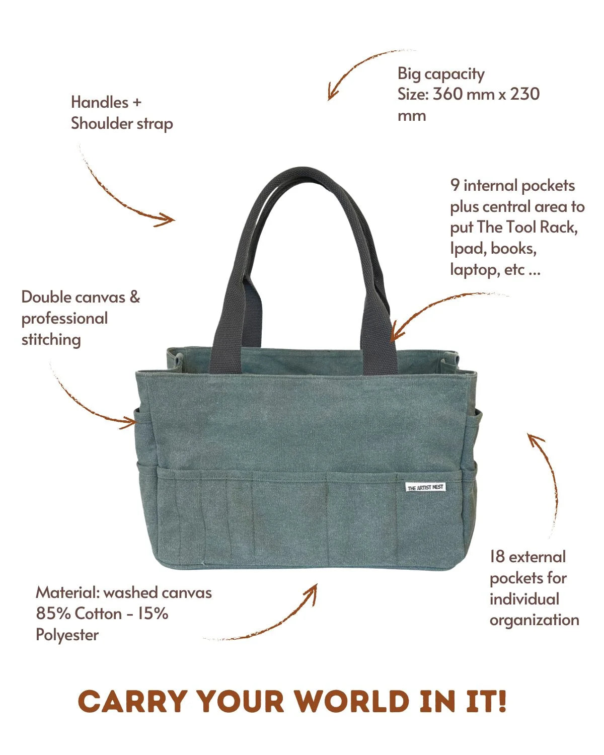 The Artist Bag - Eucalypt Green