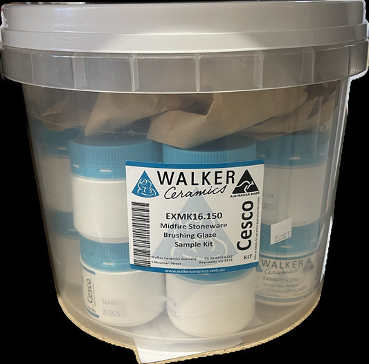 Midfire Stoneware Glazes 1180-1280°C - Sample Kit 16x150mL EXMK16.150